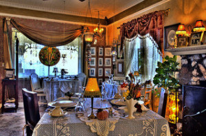 A victorian-era parlour.