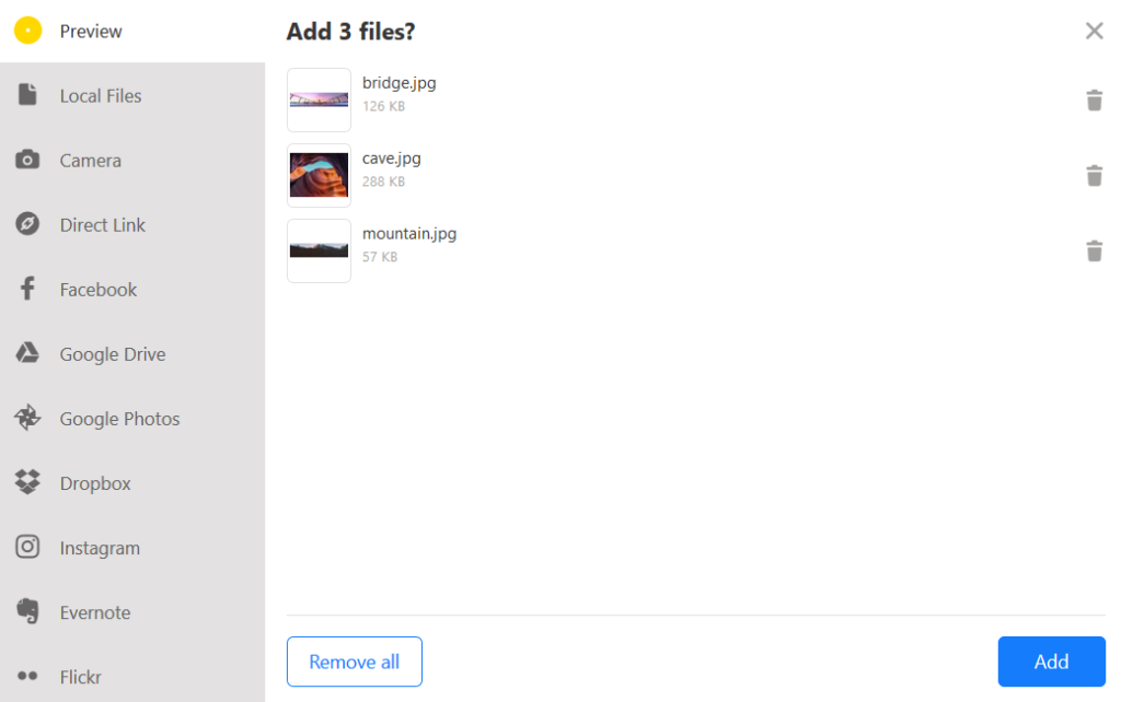 Uploadcare's customizable widget