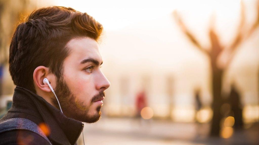 Example image of man with earphones