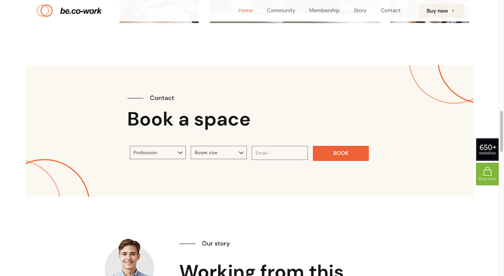 BeCoworking theme screenshot