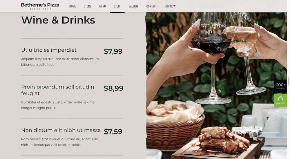 BePizza5 theme screenshot